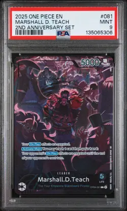 2025 ONE PIECE ENGLISH VERSION 2ND ANNIVERSARY SET #081 MARSHALL D. TEACH PSA 9 - Image 1