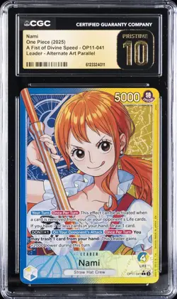 2025 ONE PIECE A FIST OF DIVINE SPEED ALT ART #OP11-041 NAMI CGC 10 PRISTINE - Image 1