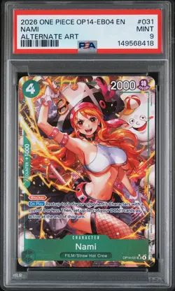 2026 ONE PIECE OP14-EB04-THE AZURE SEA'S SEVEN ALTERNATE ART #031 NAMI PSA 9 - Image 1