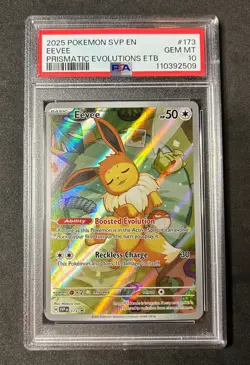 PSA 10 GEM MINT Eevee Promo Prismatic Evolutions #173 Pokemon Card TCG - Image 1