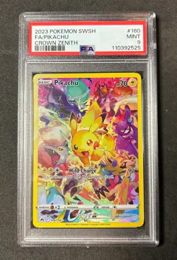 PSA 9 MINT Pikachu Full Art Secret Crown Zenith #160 Pokemon Card TCG - Image 1