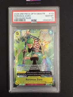 2026 One Piece OP14-EB04 FR Roronoa Zoro OP12-113 Treasure Rare PSA 10 -XHC - Image 1