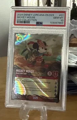 DISNEY LORCANA EN D23 #01 MICKEY MOUSE - BRAVE LITTLE TAILOR PSA 10 - Image 1
