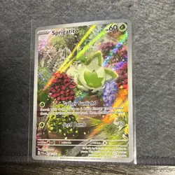 Pokemon TCG Sprigatito Holo Basic Card PAL 196/193 English - Image 3