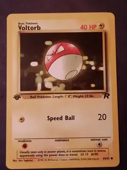 Pokemon Card 1st Edition Team Rocket Voltorb Common (69/82) - Image 1