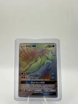 Pokemon Entei GX TCG Shining Legends Holo Card 74/73 Rainbow Secret Rare - Image 1