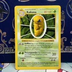 NM (Shadowless) Pokemon KAKUNA Card BASE Set 33/102 NM - Image 1