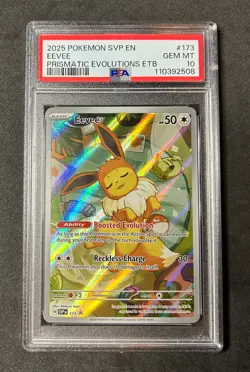 PSA 10 GEM MINT Eevee Promo Prismatic Evolutions #173 Pokemon Card TCG - Image 1