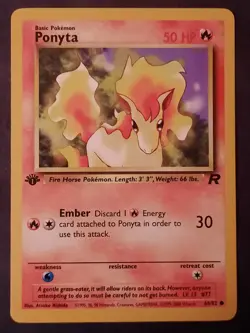 Pokemon Card PONYTA 64/82 1st Edition Team Rocket - Image 1