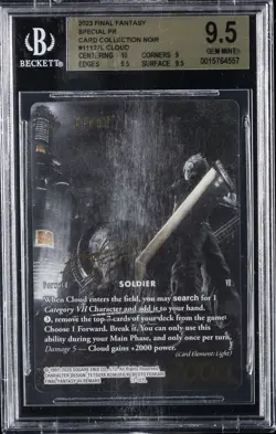 2023 FINAL FANTASY SPECIAL PR CARD COLLECTION NOIR #11127L CLOUD BGS 9.5 - Image 1