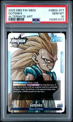 2025 DRAGON BALL SUPER CARD GAME FUSION WORLD MANGA BOOSTER 02 GOTENKS PSA 10 - Image 1