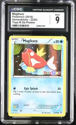 CGC 9 MINT Magikarp 2016 Generations 22/83 Toys R Us Promo Pokemon Card - Image 1