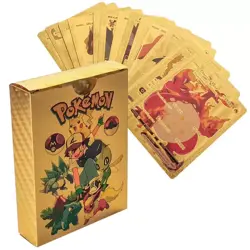 New 55PCS Pok Card Foil GOLD PACK CARDS TCG GX Vmax GX Card Charizard Rare - Image 3