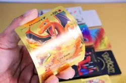 New 55PCS Pok Card Foil GOLD PACK CARDS TCG GX Vmax GX Card Charizard Rare - Image 4