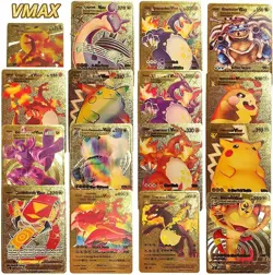 New 55PCS Pok Card Foil GOLD PACK CARDS TCG GX Vmax GX Card Charizard Rare - Image 5