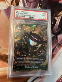 2021 Digimon Card Nidhoggmon Alt Art BT4 Mint 9 #062 - Image 1