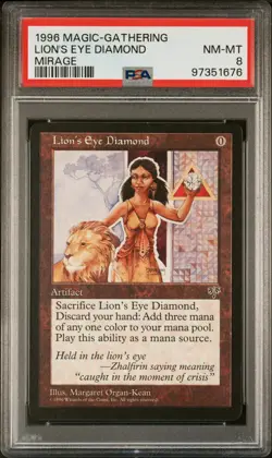 PSA NM-MT 8 Lion's Eye Diamond 1996 Magic The Gathering Mirage Tcg - Image 1