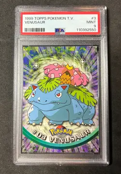 PSA 9 MINT Venusaur TOPPS TV #3 Pokemon Card TCG - Image 1