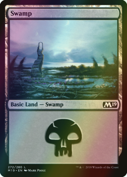 MTG Swamp (272) Foil ** Core Set 2019 ** English (NM) - Image 1