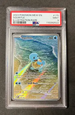 PSA 9 MINT Squirtle IR 151 English #170 Pokemon Card TCG - Image 1