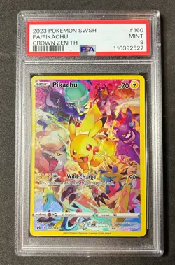 PSA 9 MINT Pikachu Full Art Secret Crown Zenith #160 Pokemon Card TCG - Image 1