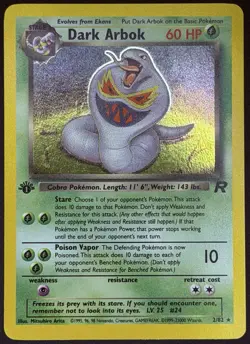 Pokemon Dark Arbok 1st Edition Holo WOTC 2000 Team Rocket 2/82 - Image 1