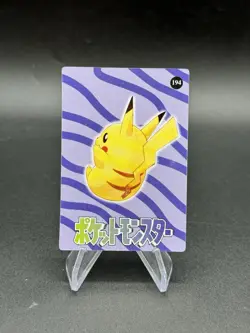 Pikachu Jumping Holo Pokemon Vintage Pocket Monsters Vending Prism Sticker 194 - Image 2
