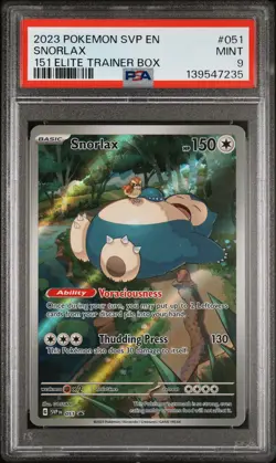 2023 POKEMON SVP EN-SV BLACK STAR PROMO 151 ELITE TRAINER BOX #051 SNORLAX PSA 9 - Image 1