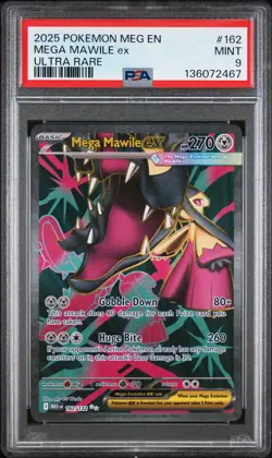 2025 POKEMON MEG EN-MEGA EVOLUTION ULTRA RARE #162 MEGA MAWILE EX PSA 9 - Image 1