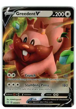 Greedent V 053/072 Shining Fates Ultra Rare Pokemon Near Mint NM - Image 1