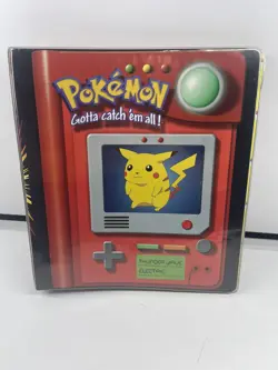 Vintage 1998 Pokemon TCG Card Binder Pokedex Pikachu Rare HTF Nintendo Official - Image 1