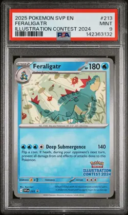 2025 POKEMON SVP PROMO ILLUSTRATION CONTEST 2024 #213 FERALIGATR PSA 9 - Image 1