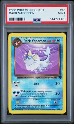 2000 POKEMON ROCKET #45 DARK VAPOREON PSA 9 - Image 1