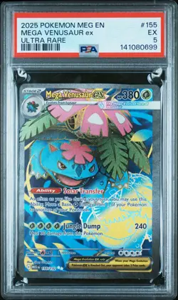 2025 POKEMON MEG EN-MEGA EVOLUTION ULTRA RARE #155 MEGA VENUSAUR EX PSA 5 - Image 1