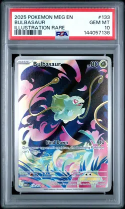2025 POKEMON MEG EN-MEGA EVOLUTION ILLUSTRATION RARE #133 BULBASAUR PSA 10 - Image 1