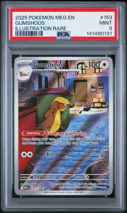 2025 POKEMON MEG EN-MEGA EVOLUTION ILLUSTRATION RARE #153 GUMSHOOS PSA 9 - Image 1