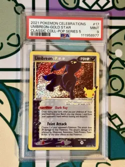 2021 Pokemon Celebrations Classic Collection #17 Umbreon Gold Star PSA 9 - Image 4