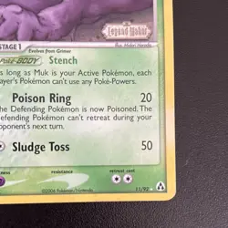 Pokemon Muk Legend Maker Reverse Holo Holo Rare 11/92 NM - Image 5