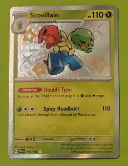 Scovillain 107/091 Baby Shiny Holo Rare Paldean Fates Pokemon TCG - Image 1