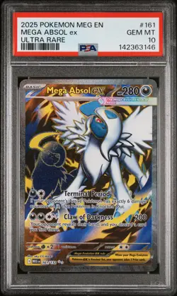 2025 POKEMON MEG EN-MEGA EVOLUTION ULTRA RARE #161 MEGA ABSOL EX PSA 10 - Image 1