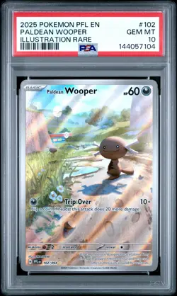2025 POKEMON PFL EN-PHANTASMAL FLAMES ILLUSTRATION RARE PALDEAN WOOPER PSA 10 - Image 1
