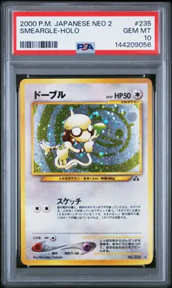 2000 POKEMON JAPANESE NEO 2 #235 SMEARGLE-HOLO PSA 10 - Image 1