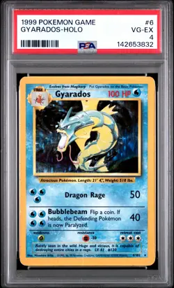 1999 POKEMON BASE SET UNLIMITED #6 GYARADOS-HOLO PSA 4 - Image 1