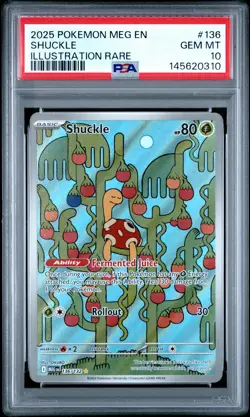 2025 POKEMON MEG EN-MEGA EVOLUTION ILLUSTRATION RARE #136 SHUCKLE PSA 10 - Image 1