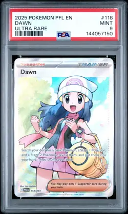 2025 POKEMON PFL EN-PHANTASMAL FLAMES ULTRA RARE #118 DAWN PSA 9 - Image 1