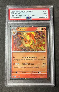 PSA 9 MINT Flareon Holo Promo Prismatic Evolutions #167 Pokemon Card TCG - Image 1