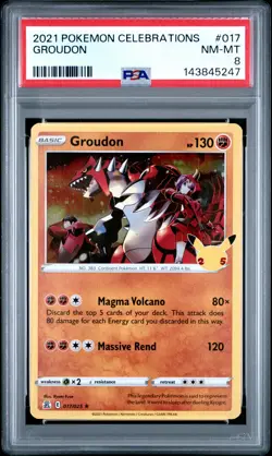 2021 POKEMON CELEBRATIONS #017 GROUDON PSA 8 - Image 1