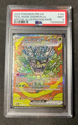 PSA 9 MINT Teal Mask Ogerpon EX SIR Prismatic Evolutions #145 Pokemon Card TCG - Image 1