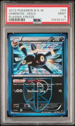 2013 Pokemon Black White Plasma Freeze Umbreon Holo #64/116 PSA 9 - Image 1
