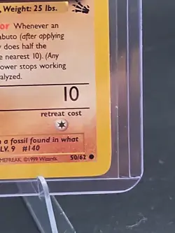 Pokemon Kabuto 50/62 Non-Holo Fossil Set 1999 LP - Image 5